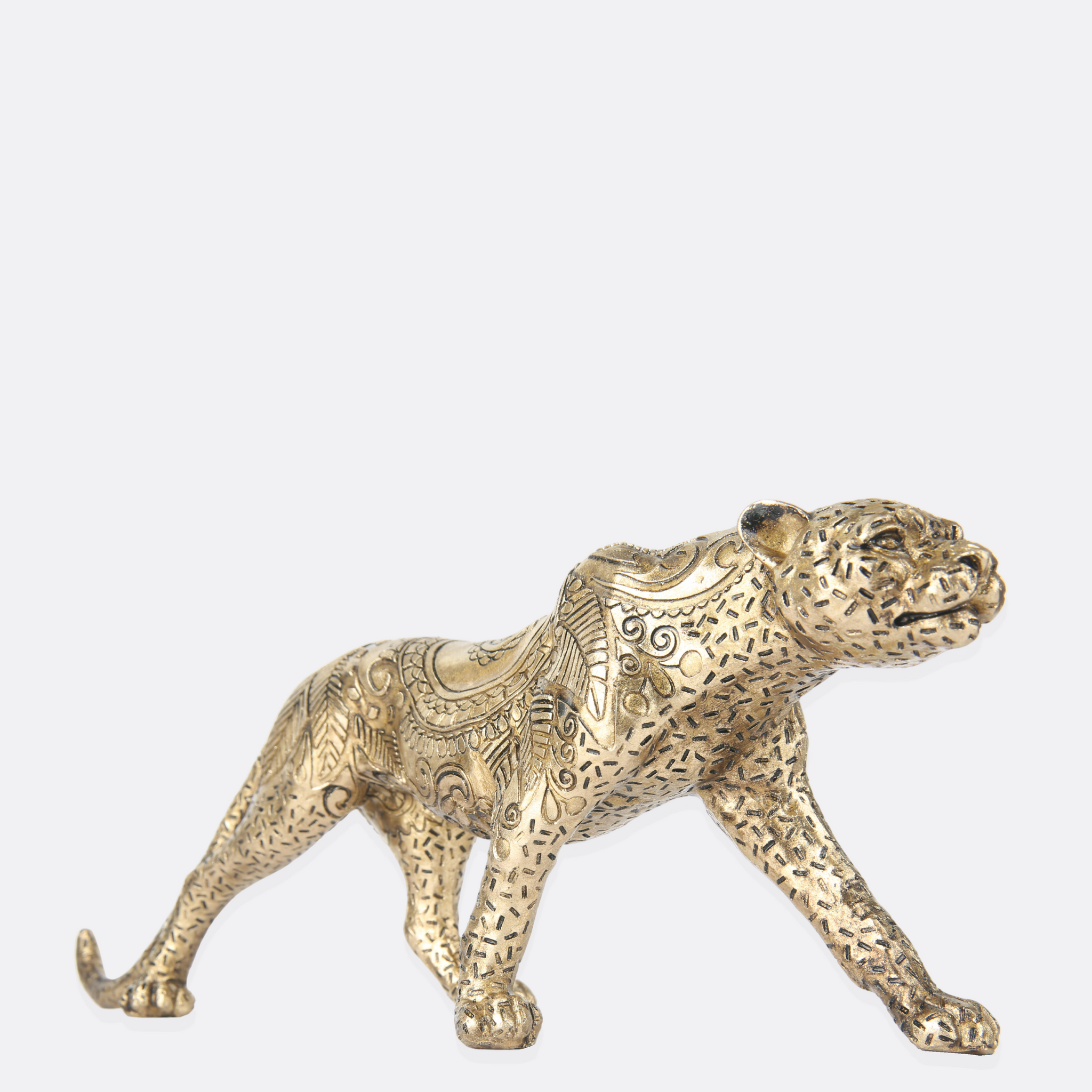 Engraved Design Leopard Sculpture