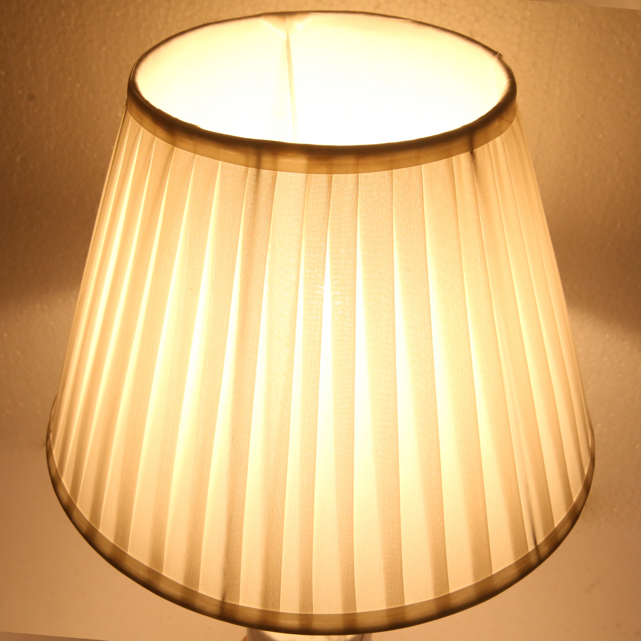 Pearl Pleated Lamp Shades 14" ( Set Of 2 )