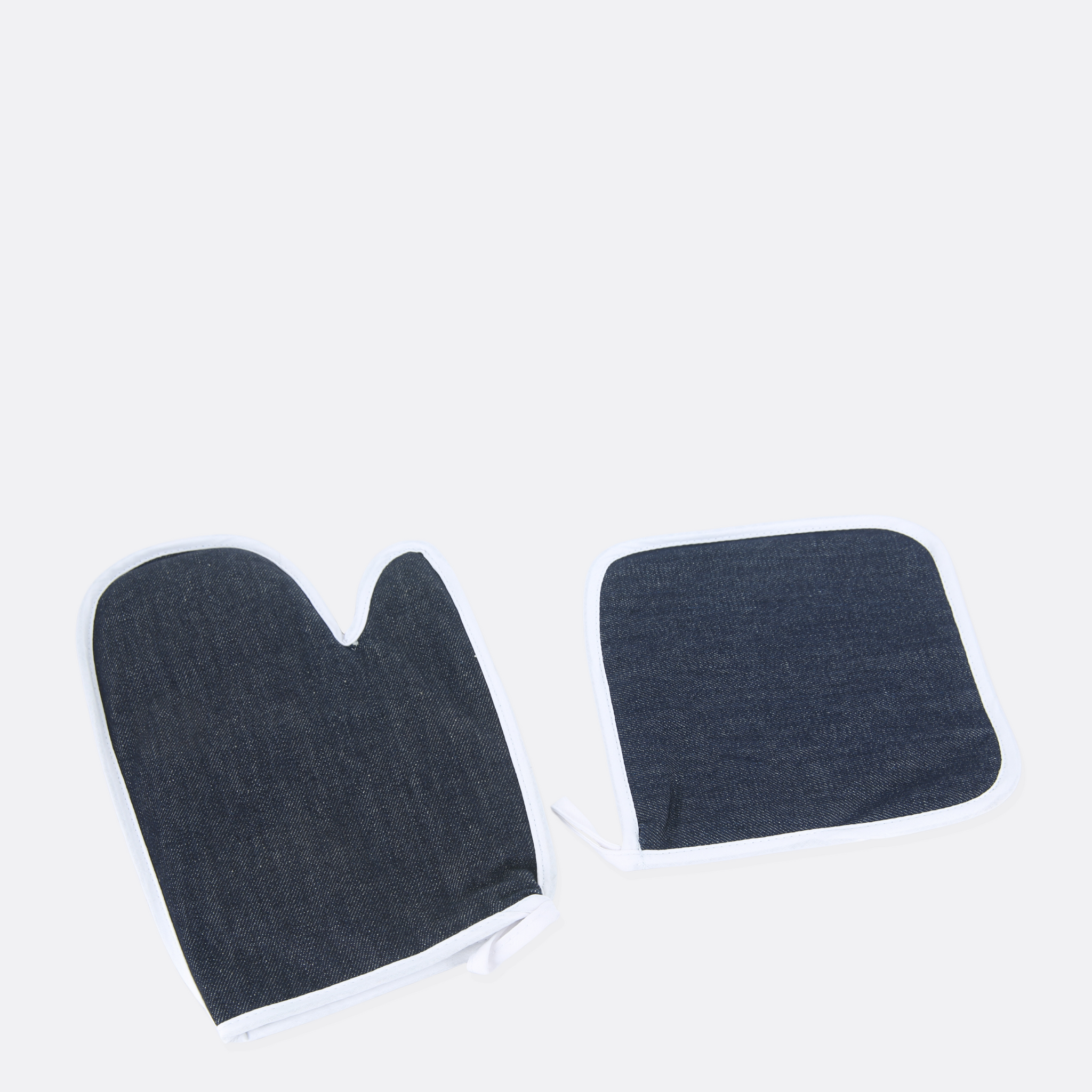 Denim Oven Mitts and Pot Holders With Hooks