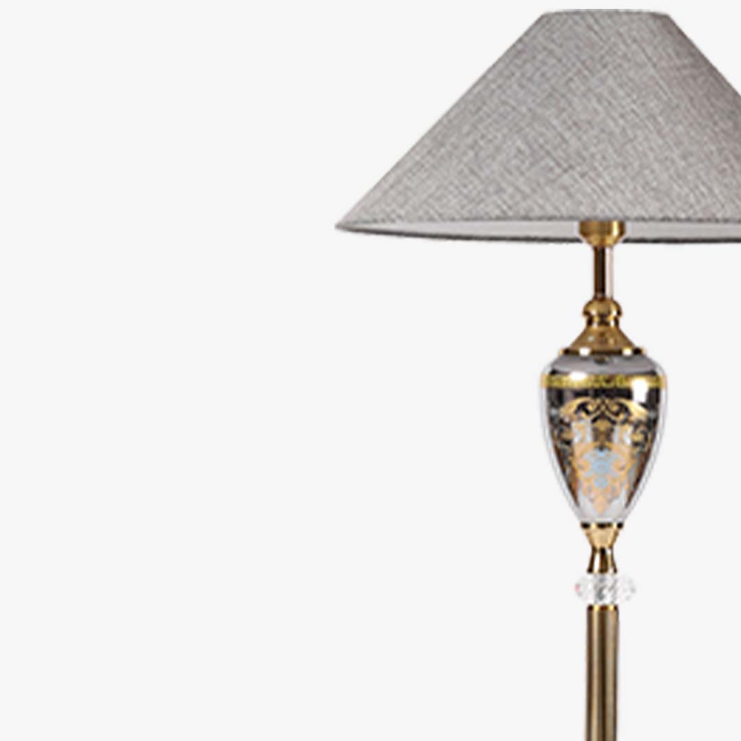 Drab Floor Lamp With Metallic Body