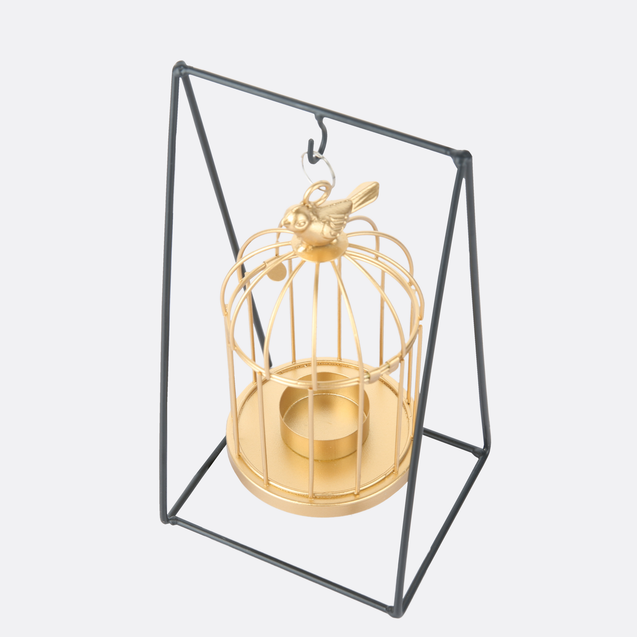 Metallic Cage Candle Holder