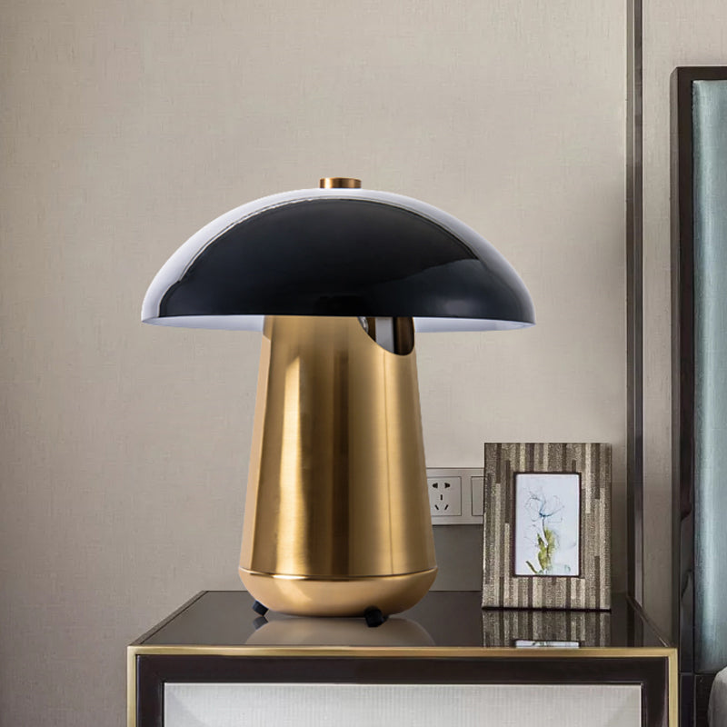 Aureate Brass Lamp with black glass shade