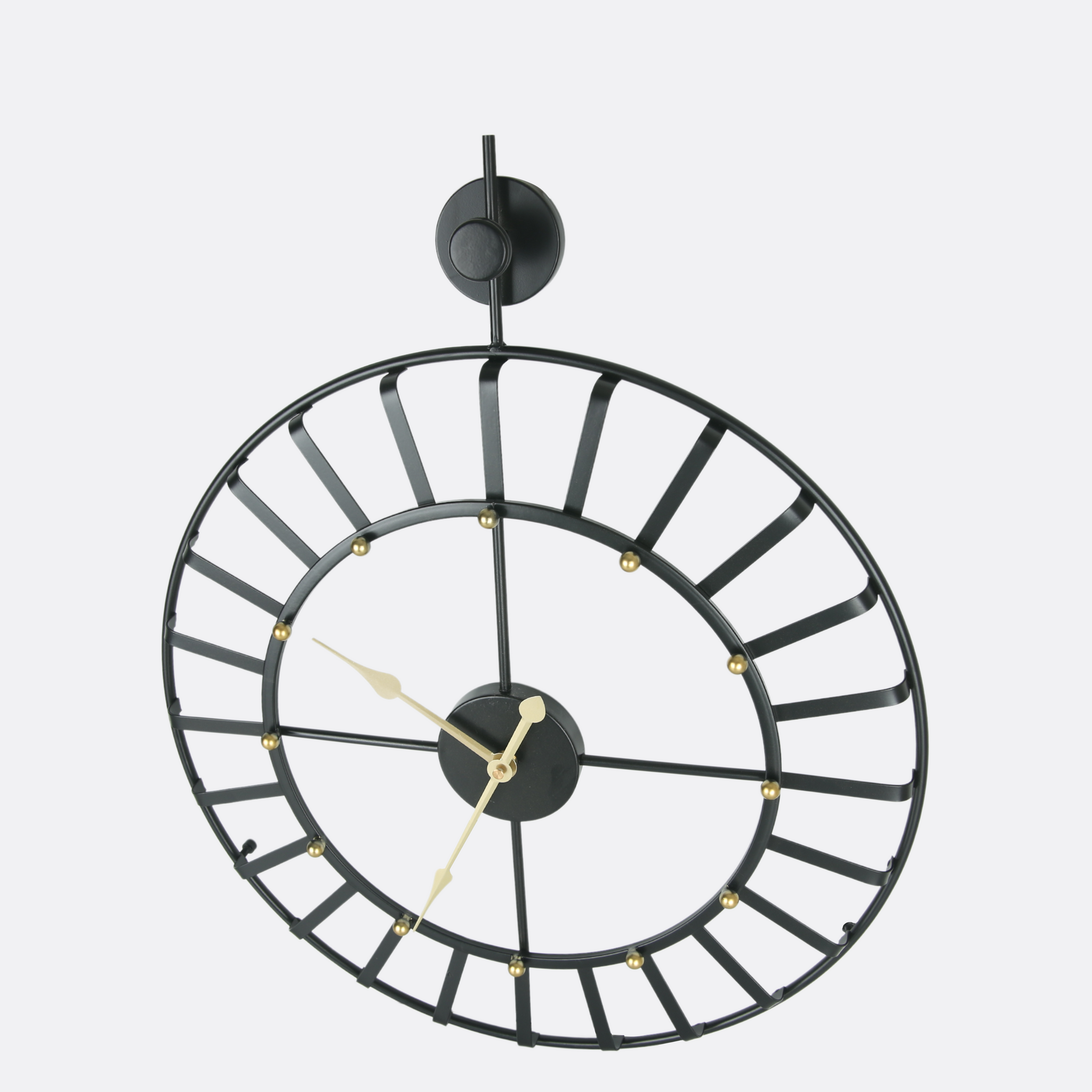 Spoke Metallic Wall Clock