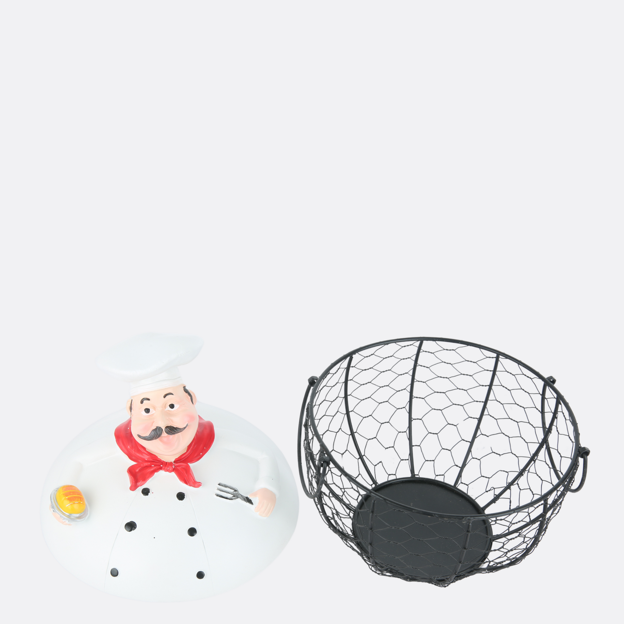 Metallic Egg Basket With Shef Cap