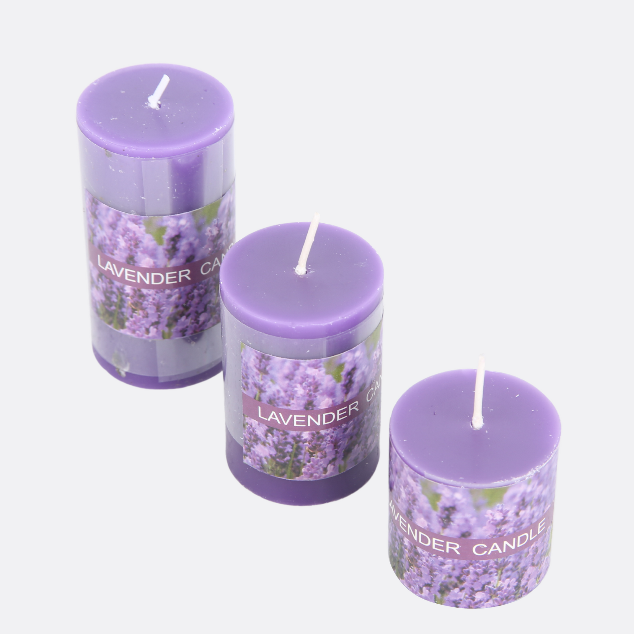 Lavender Fragrant Candles ( Set Of 3 )