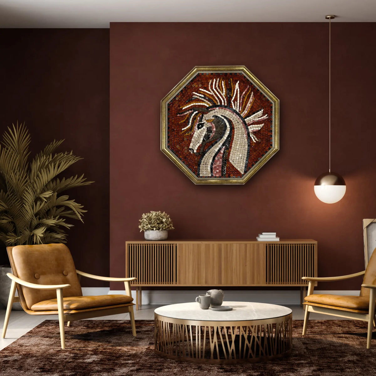 ANDALUSIAN HORSE RED - Mosaic By Qureshi's