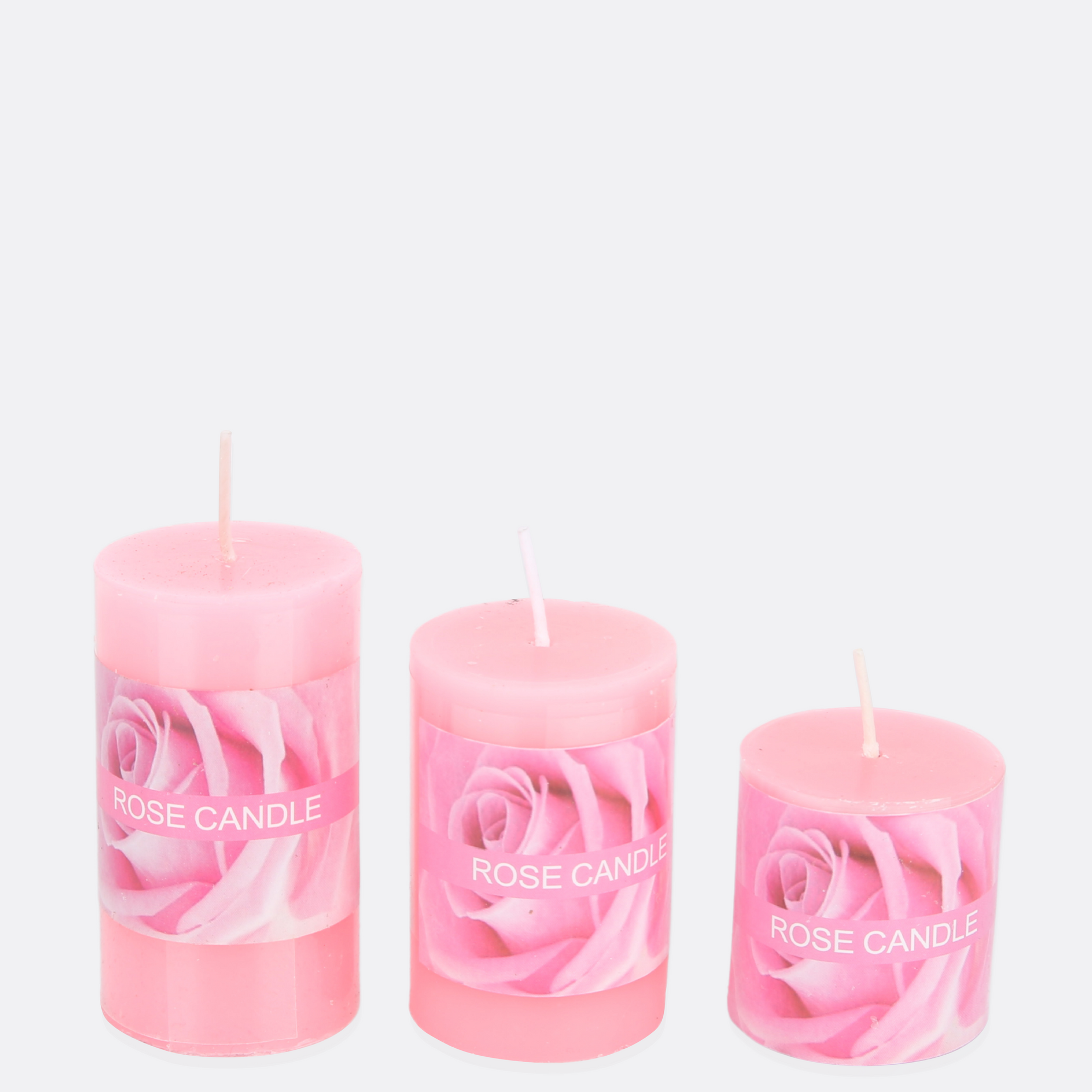 Rose Fragrant Candles ( Set Of 3 )