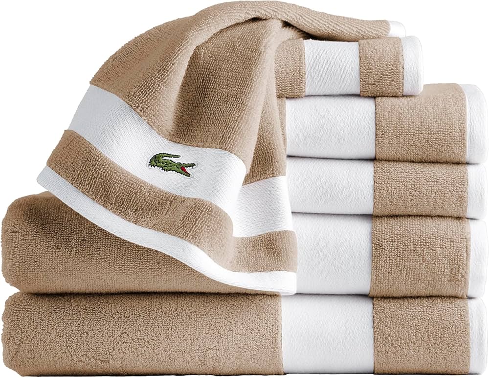 Original Lacoste Towels With Stripe ( 8 Colors )