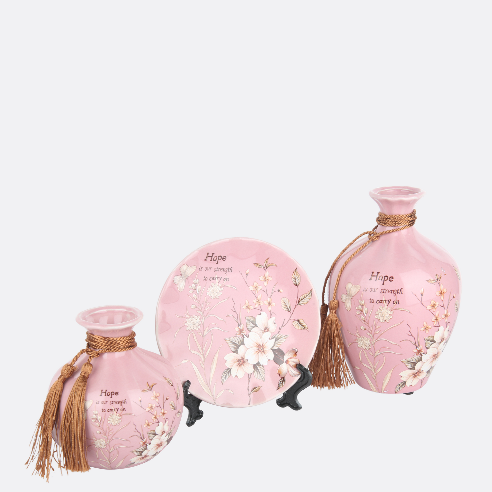 Tripartite Blushing Vase Set