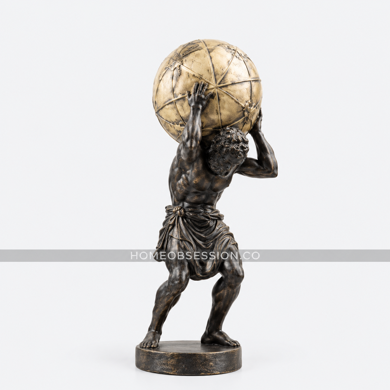 Atlas Holding Globe Sculpture – Luxury Decorative Showpiece