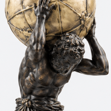 Atlas Holding Globe Sculpture – Luxury Decorative Showpiece