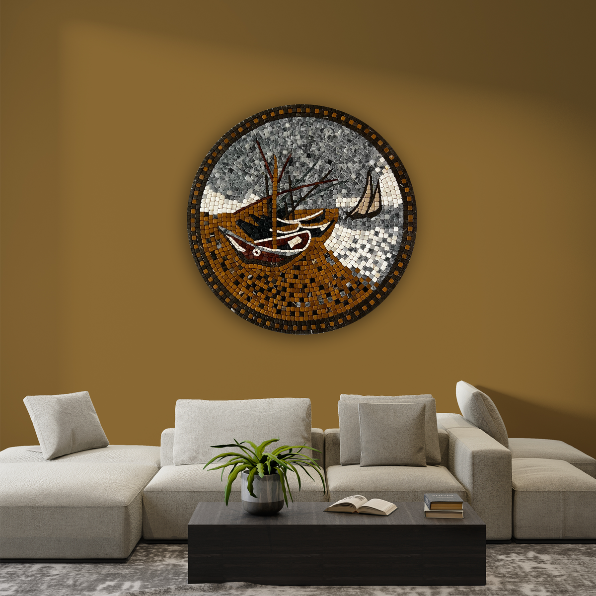 BOAT ON A DEATH RIVER - Mosaic By Qureshi's