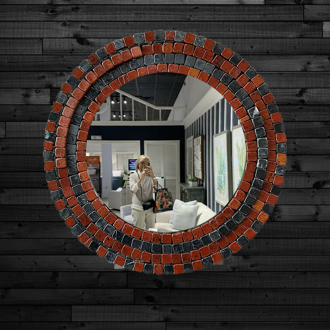 MIRROR MOSAIC | Crimson Black - Mosaic By Qureshi's