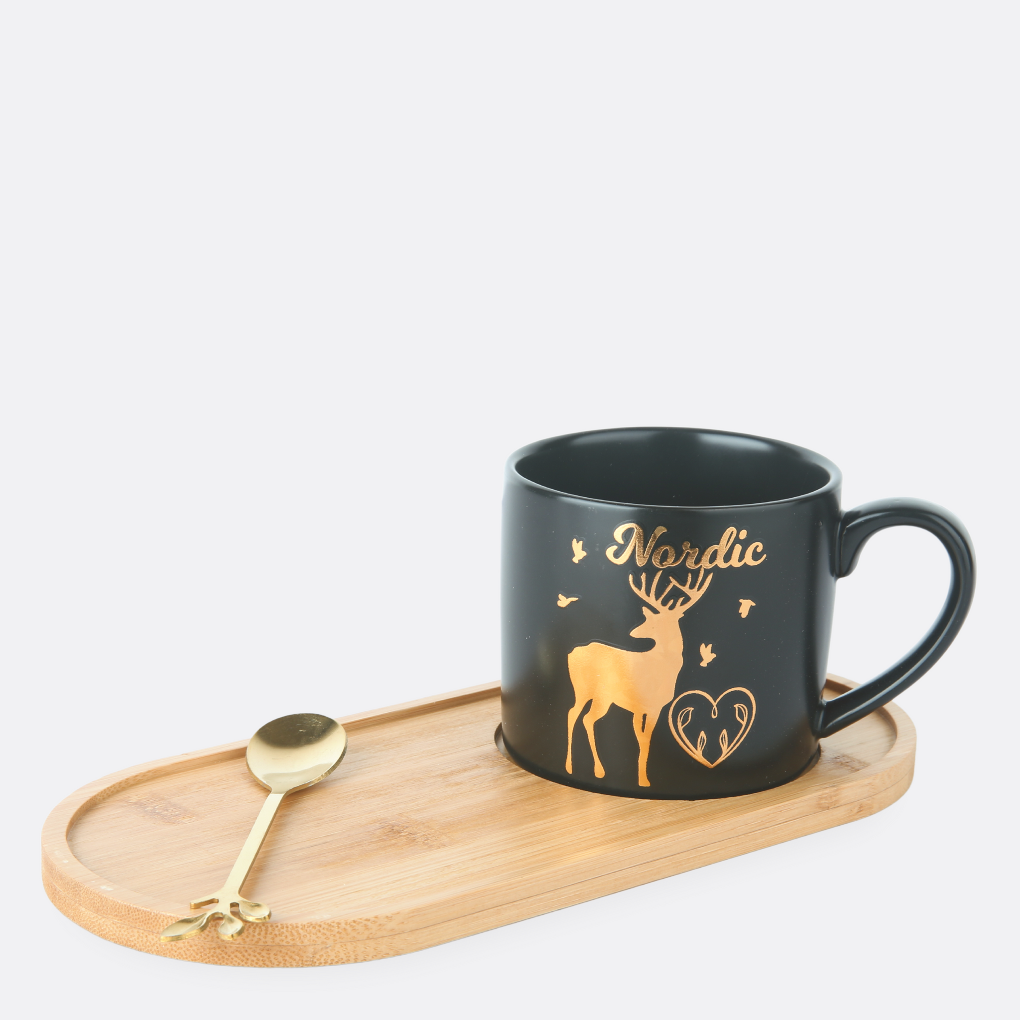 Deer Mug With Tray & Spoon