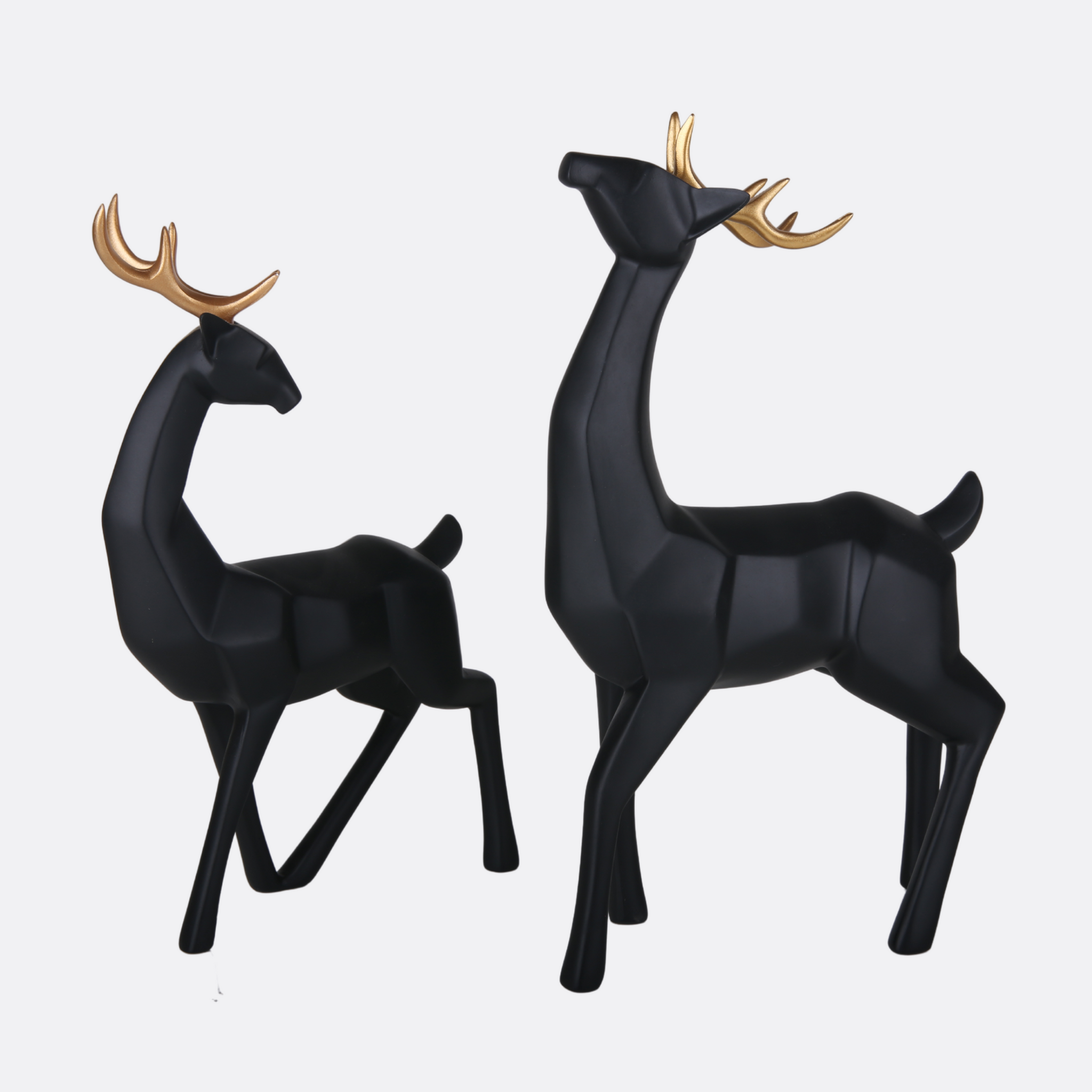 Spiffy Black Deer Sculpture (pair)