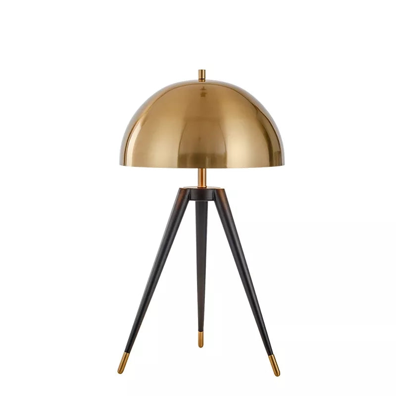 Tripod Lamp With Brass Hood
