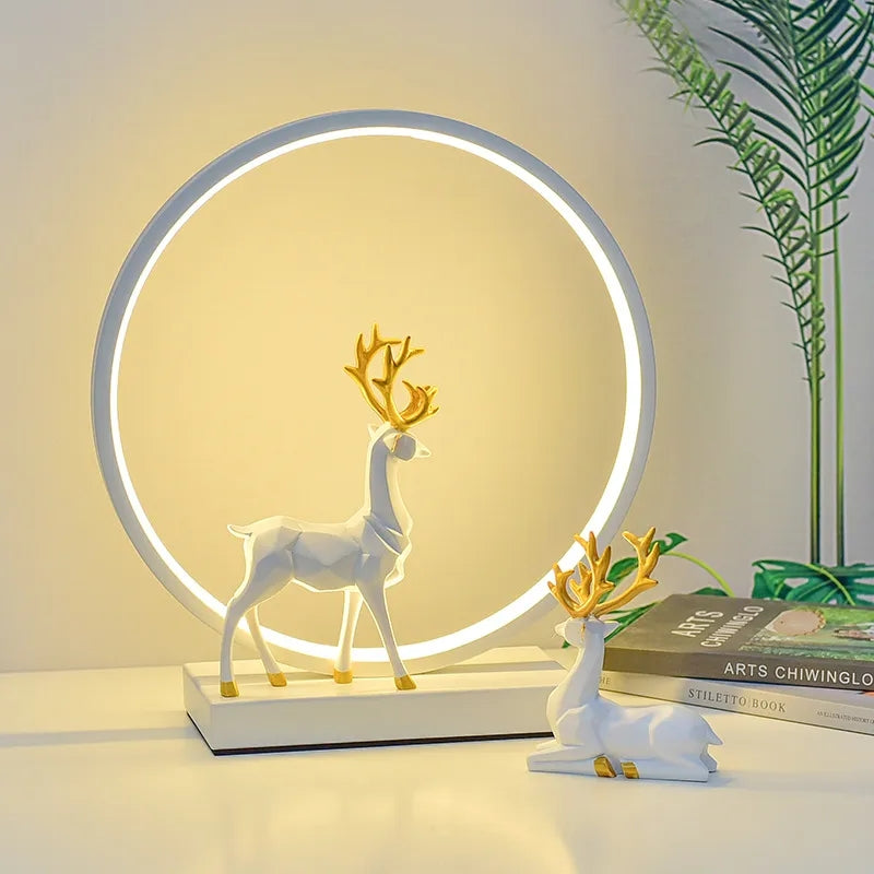LED Full Moon white Deer Lamp
