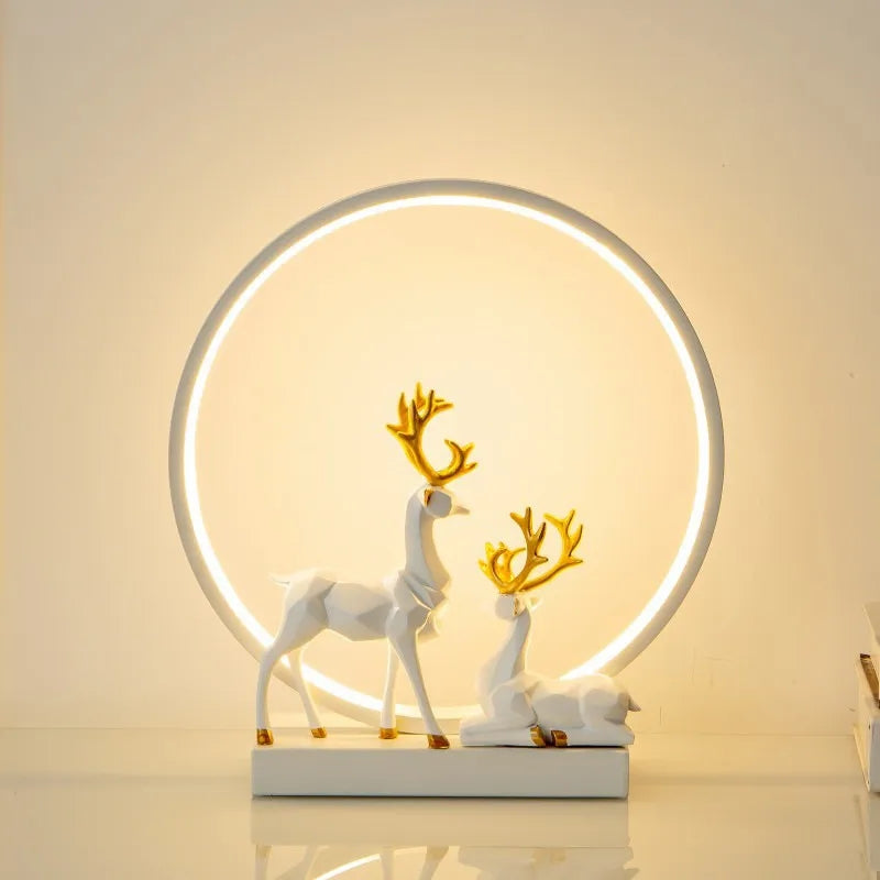 LED Full Moon white Deer Lamp