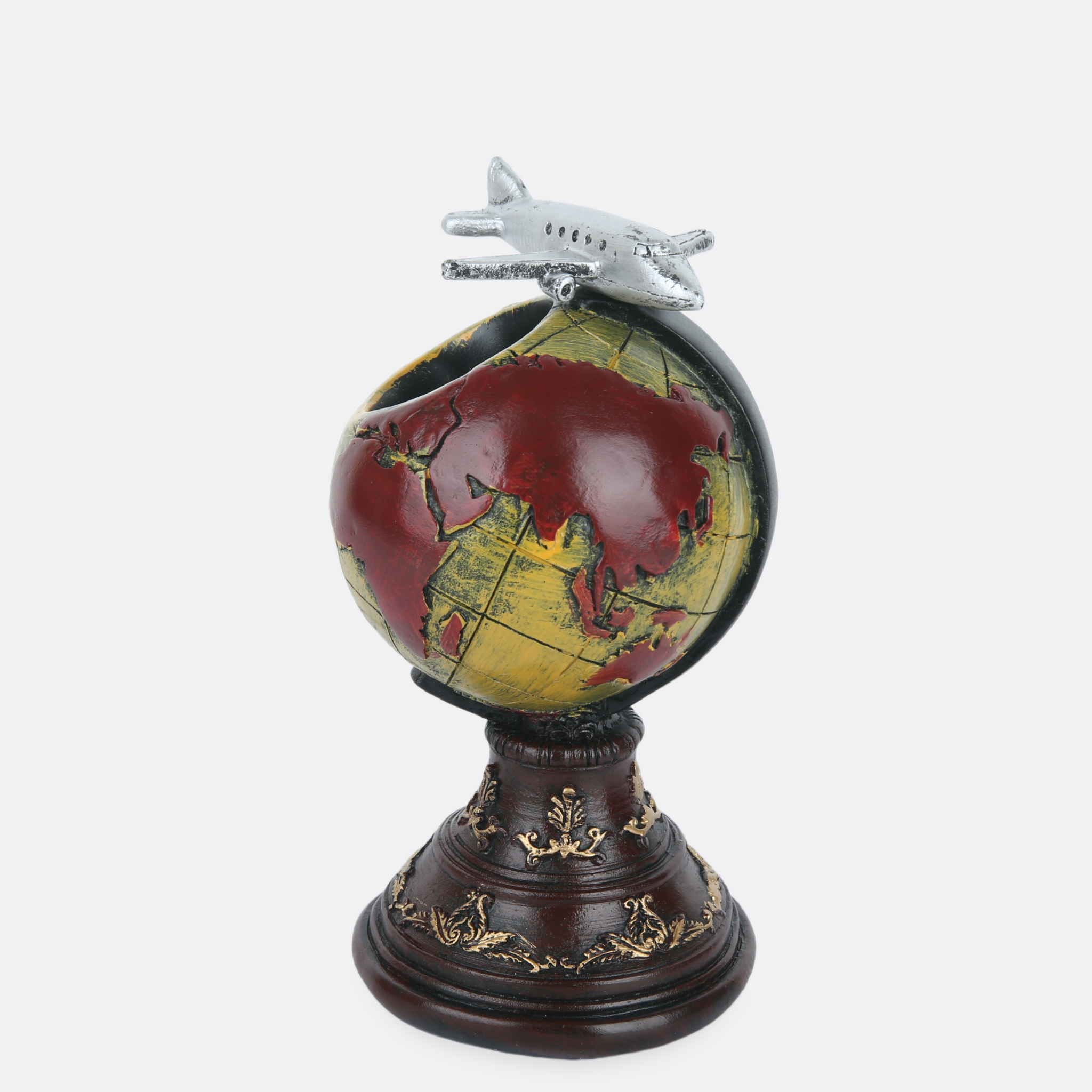 Vintage Globe With Magnetic Aeroplane