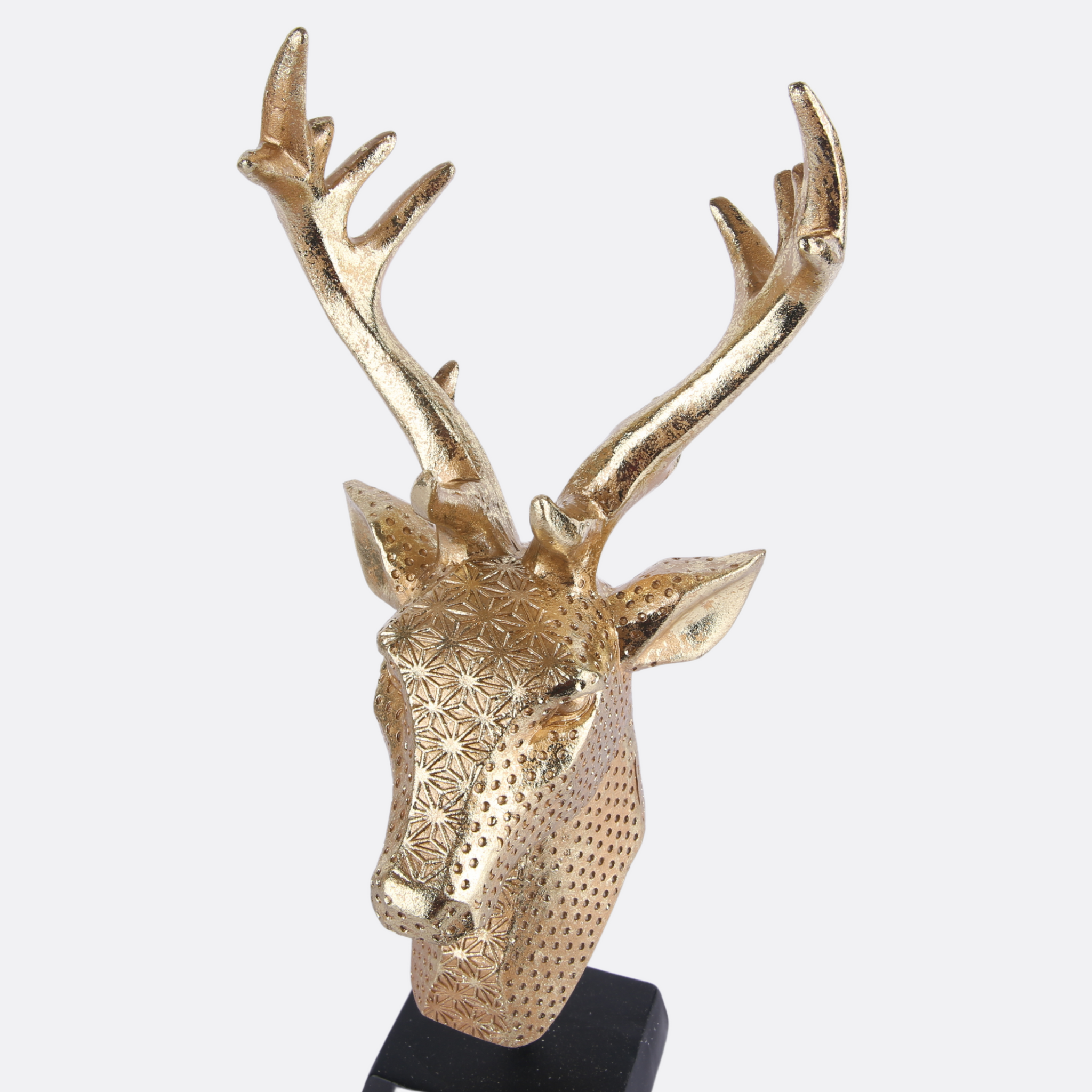 Golden Profile Deer With Metal Stand