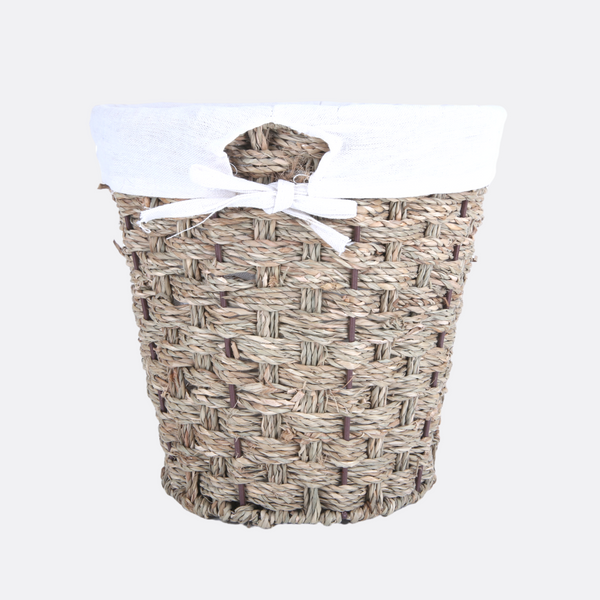 Jute Fabric lined basket with tissue box Homeobsession