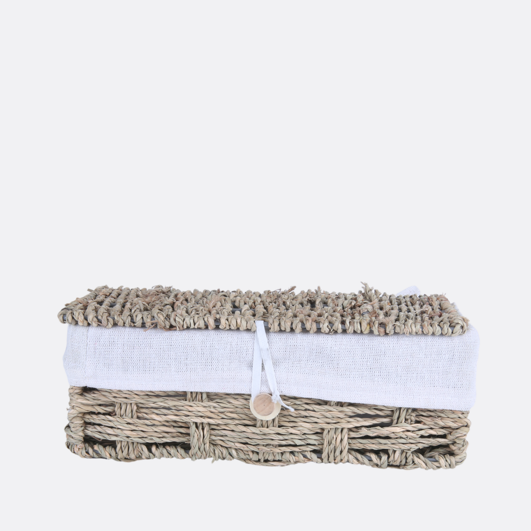 Jute Fabric lined basket with tissue box