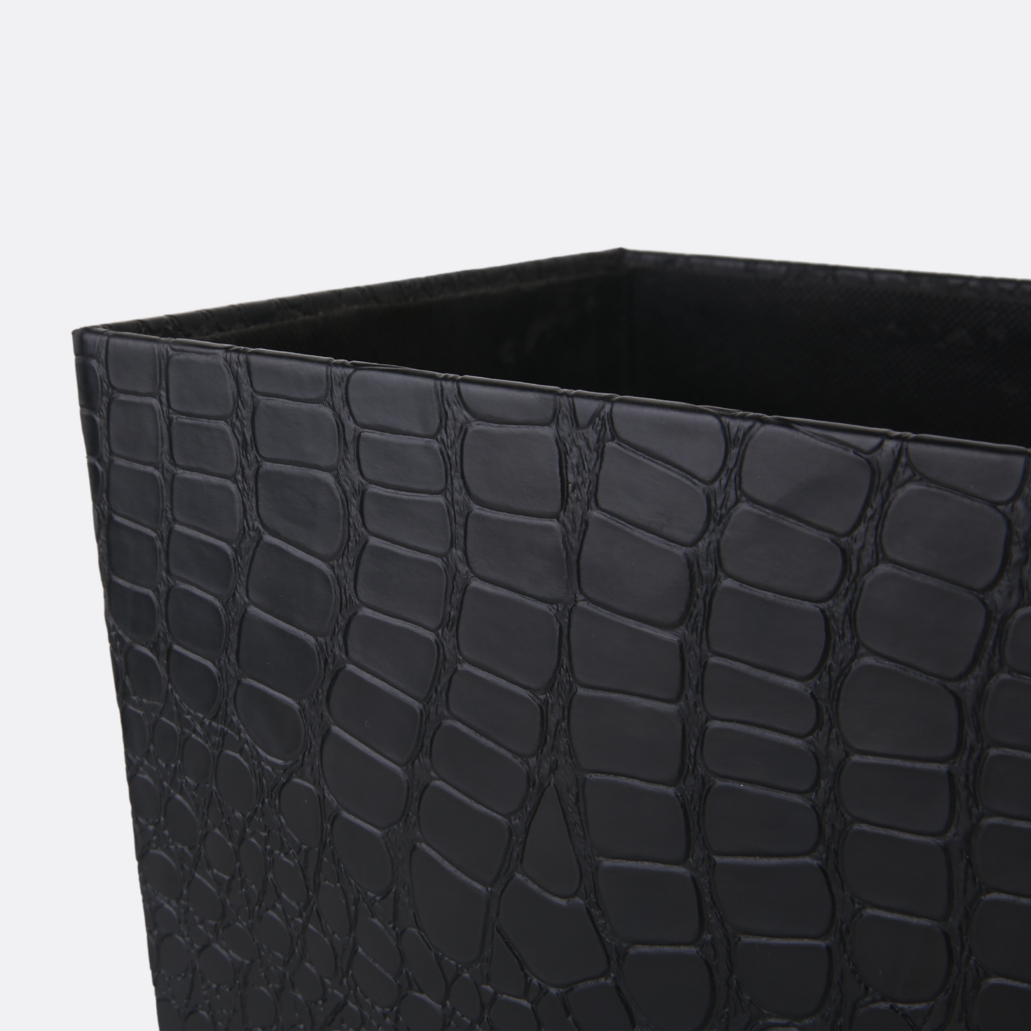 Leather Coated Wooden basket with tissue box