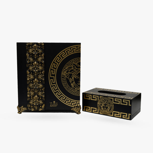 Versace Wooden basket with tissue box - Homeobsession
